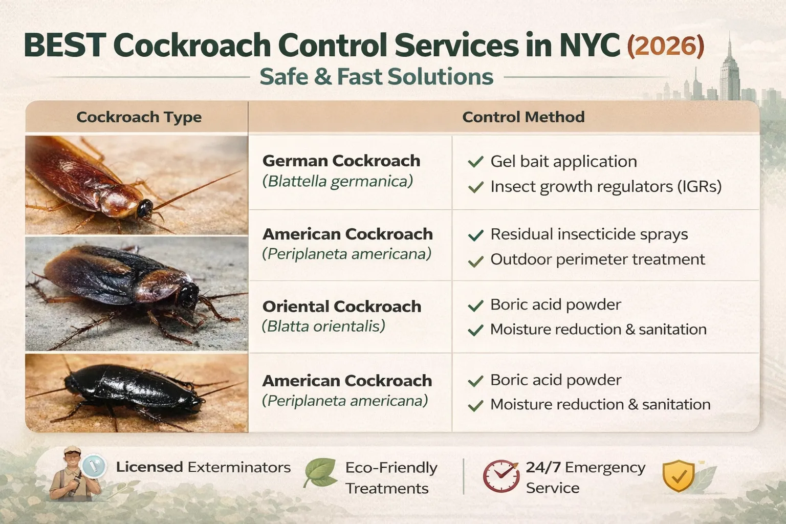 BEST Cockroach Control Services in NYC (2026) – Safe & Fast Solutions